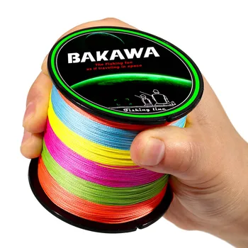 BAKAWA Zvejas Līnija 4 stendi 300m Multicolour PE Vads 8 Dzīslu Multifilament Japāņu spēcīgu Gluda Izturīga