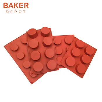 BAKER DEPO Silikona pelējuma kūka mīklas cepšanas round želejas pudiņš pelējuma ledus ziepes cepumu, maizes bakeware instruments mazo kūku formu