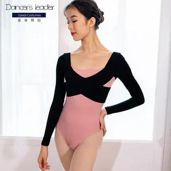 Baleta vingrošana leotard Balerīna mācību kostīms sievietēm, Deju apģērbi Pieaugušo Jogas bodysuit krāsu kontrastu baleta tērps