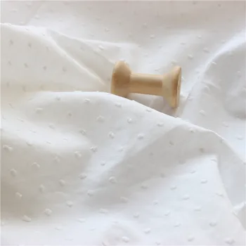 Balts audums skaists kokvilnas marle izšūtām mežģīnēm 150cm plats dobi no apģērba cloting materiālu bezmaksas piegāde