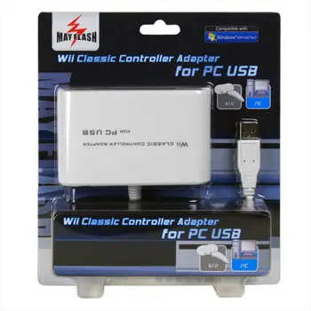 Balts MayFlash Dual Port Classic Controller Pro Nunchuk USB Adapteri PC, Wii, PS3 Saderīga ar Windows 98/XP/Vista/RT/8
