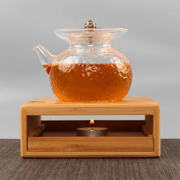 Bambusa Svece Siltā Tējas Bāzes Tējkanna Uzglabāšanas Plaukts Ķīnas Tējas Maker Tea Maker Tējas Komplekts Tējas Plīts ar Sveču Turētāju Piederumi