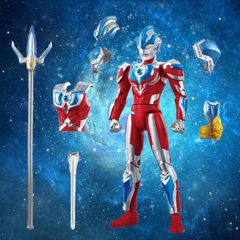 Bandai Patiesi Oriģinālu Ultraman 17.5 cm Galaxy Super Kustamo Victelli Pilnīgu Bruņoto Multi-apvienotā Kustamā Leide Karalis Gudun Ieroci