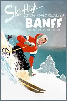 Banff Alberta Kanādas Sniega Slēpošanas Ceļojumu Skārda Zīme Metāla Zīme, Bārs, Krogs, Garāža, Ēdnīca, Kafejnīca, Mājas Sienas Dekori Mājas Dekoru Mākslas Plakāts