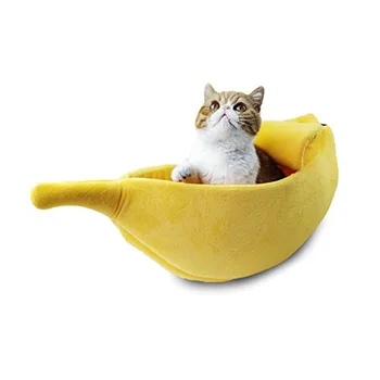 Banānu Kaķis Gulta Māju Mājīgu Gudrs Banānu Kucēns Spilvenu Audzētava Silts Portatīvo Pet Grozam Piegādes, Paklāja, Gultas Kaķiem & Kittens
