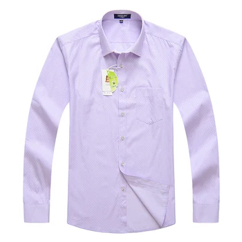 BAO SHAN Polka punktiņi iespiesti vīriešu liela izmēra uzņēmējdarbības gadījuma brīvs krekls 