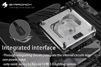 Barrowch FBLTFHI-04N-V2, Intel Lga115X / X99 / X299 CPU Ūdens Bloki, Ciparu Displejs Temperatūras Mikro ūdens dzesēšana dzesētāju