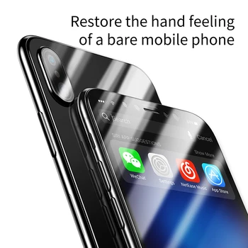 Baseus 0,2 mm Mobilo Telefonu Aizsargājošu Stikla Filmu komplektu iPhone X Rūdīts Filmu 3D Touch Priekšā Filmu Atpakaļ Filmu Ekrāna Protecter
