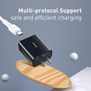Baseus 18W USB Lādētāju, Ātrā Uzlāde USB 3.0 C Tipa PD 3.0 Sienas Lādētājs Mini KN Pievienojiet Portatīvo Tālruņu Lādētāju iP Samsung