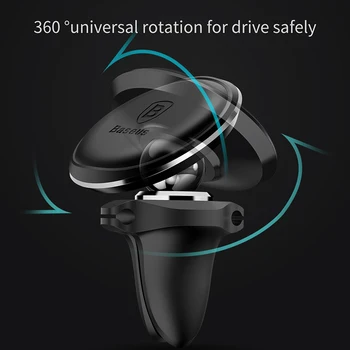 Baseus Magnētisko Auto Telefona Turētājs 360 Rotācijas Gaisa Vent Mount Mobilā Tālruņa Turētājs Stāvēt ar Kabeli Klipu auto Par iPhone X 8 7
