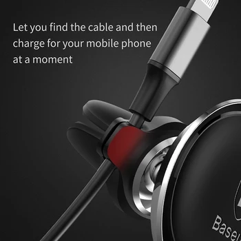 Baseus Magnētisko Auto Telefona Turētājs 360 Rotācijas Gaisa Vent Mount Mobilā Tālruņa Turētājs Stāvēt ar Kabeli Klipu auto Par iPhone X 8 7