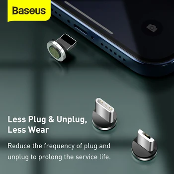 Baseus USB Magnētiskas Uzlādes Mikro c Tipa Kabelis Priekš iPhone 11 8 7 plus Xiaomi mi 10 ultra Samsung Fast Charger Magnēti, strāvas Vads