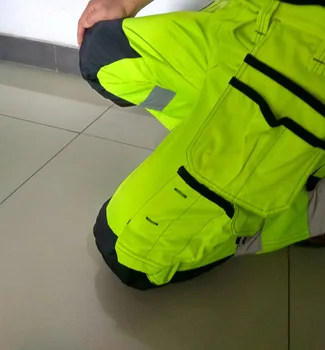 Bauskydd Vīriešu Darba Bikses Atstarojošs Augstas redzamības Multi-kabatas Darba Bikses Ar Ceļgalu Spilventiņi darba Apģērbi Drošības Kravas Bikses
