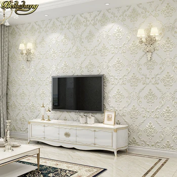 Beibehang 53X300cm Eiropas Damaskā Ziedu tapetes sienām 3 d Teksturētu grīdas tapešu dzīvojamā istaba Guļamistaba dekorēšana