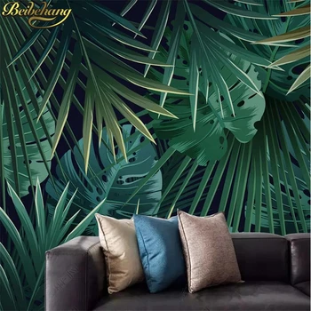 Beibehang Banānu lapu Sienas Tapetes Eiropas Tropu Rainforest Apgleznošana Sienu apdares viesistaba, Guļamistaba, Foto Tapetes