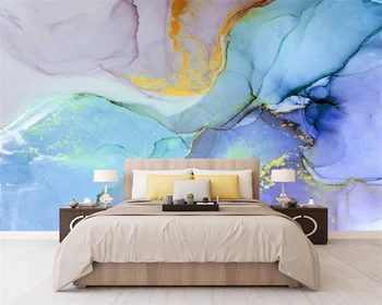 Beibehang Pielāgota Ziemeļvalstu roku apgleznoti abstraktās mākslas purpura gaismas luksusa grafiti papel de parede tapetes dzīvojamā istabā fona
