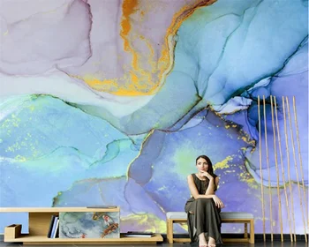 Beibehang Pielāgota Ziemeļvalstu roku apgleznoti abstraktās mākslas purpura gaismas luksusa grafiti papel de parede tapetes dzīvojamā istabā fona