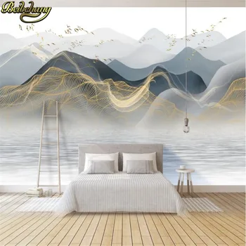 Beibehang pielāgotu Mūsdienu Ķīnas luksusa anotācija tintes ainava ainava tapetes dzīvojamā istabā fona 3D sienas tapetes