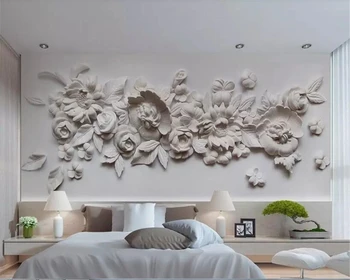 Beibehang tapetes dzīvojamā istabā Izsmalcinātu eļļas glezniecības stils Eiropas ģipša cirsts sienas wall papers mājas dekoru behang