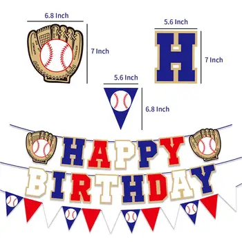 Beisbola Dzimšanas Dienas Tēmu Puse Happy Birthday Apdare Velkot Banner Beisbola Kūku Ievieto Dzimšanas Dienu, Karogi, Kartes Baloni Komplekts