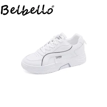 Belbello Baltas kurpes sieviešu studentiem karstā pārdot Čības Elpojošs Universāls, Ņemot momentuzņēmumi sieviešu apavi Ikdienas apavi