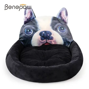 Benepaw 3D franču Buldogs Modelis Dīvānu Suns Karstā Pārdošanas Mazgājams Plīša Guļ Suns Mājā Omulīgi Mīksts Mājdzīvnieku Kucēns Gultas Spilvena 2019