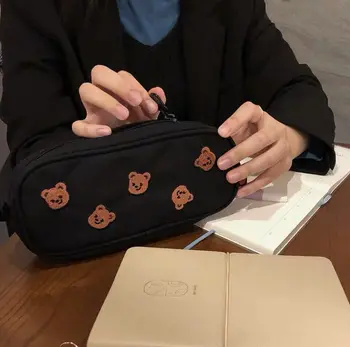 Bentoy korejas Jauki Audekls Kosmētikas Gadījumos, Mājās Uzglabāšanas Gadījumā Modes Ins Studentu Meitenes Zīmuli Gadījumā Pildspalvu Turētājs Somas Make up Box