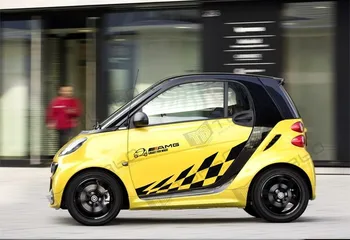 Benz smart fortwo automašīnu durvju uzlīmes, teksta stils AMG automašīnu durvju uzlīmes dekoratīvās uzlīmes modificēti auto pull ziedu melns