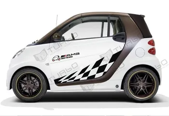 Benz smart fortwo automašīnu durvju uzlīmes, teksta stils AMG automašīnu durvju uzlīmes dekoratīvās uzlīmes modificēti auto pull ziedu melns