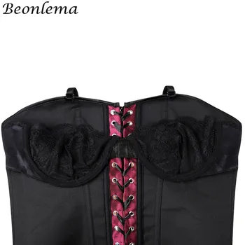 Beonlema Dāmas Sexy Bustier Gotu Vīna Sarkanā Overbust Cilpu Uz Augšu Korsešu Ķermeņa Modelēšana Siksna Korset Sieviešu Plus Lieluma Sexy Clubwear