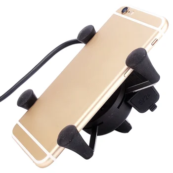 Besegad Motociklu Smart Tālrunis Turētājs Stiprinājums Stand 2 1 360 Grādu Rotācijas USB Lādētāju, 3,5-6 collu GPS Elektriskā Motorollera