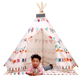 Bez Mīlestības @Nelielu ziedu dizaina bērni spēlē telts indijas paša tējas urīnā bērniem playhouse bērnu rotaļu istaba paša tējas urīnā