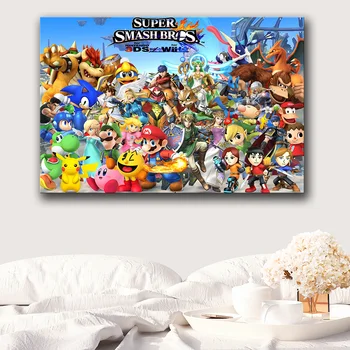 Bez rāmīša Plakātu Apdare, Krāsošana, Super Smash Bros, HD Kanvas audekla glezna mākslas spēli plakātu sienas mākslas audekls