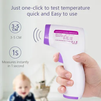 Bezkontakta Termometrs Infrasarkanais Pieres Ķermeņa Termometrs Pieaugušajiem&Bērni Ar LCD Displejs Lāzera Temperatūras Instruments