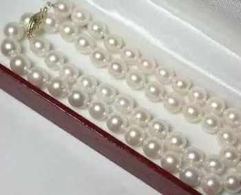 Bezmaksas Piegāde, 6-7mm Nekustamā Dabas Balts Akoya Kultivētās Pērles Kaklarota 17 Collas