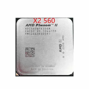 Bezmaksas piegāde AMD Phenom II X2 560 CPU 3.3 GHz, 6 mb lielu L3 Kešatmiņu Socket AM3 PGA938