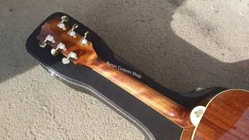 Bezmaksas piegāde pielāgot ģitāra profesionālās OOO ķermeņa cietās sarkanbrūnu krāsu ģitāras 6 stīgu akustiskā ģitāra
