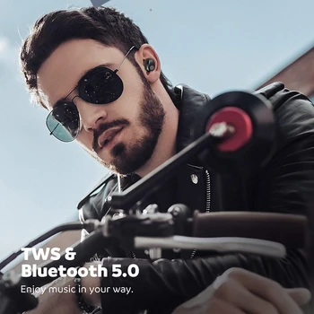 Bezvadu Austiņas Bluetooth 5.0 Skāriena Vadība LED Displejs, Bluetooth Austiņas ar Mikrofonu Stereo Earbuds ar 2000 mah Jauda Banka