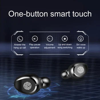 Bezvadu Austiņas Bluetooth 5.0 TWS Austiņas Ar Mic 2000mAh Jaudas Bankai iPhone, Huawei, Samsung F9 Ūdensizturīgs Bezvadu Earbuds
