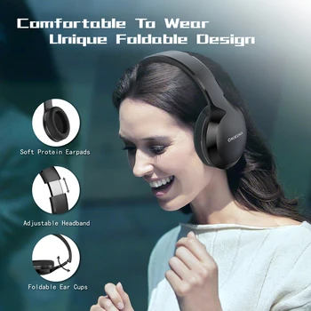 Bezvadu Austiņas Pa Ausu Liels Austiņu BlackWirless Stereo Mūzikas Gamer Headset Bluetooth 5.0 Iphone Viedtālruņa Tālruni