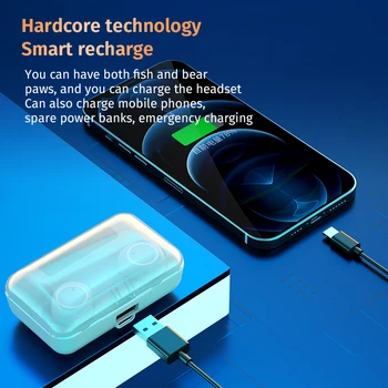 Bezvadu Austiņas TWS 5.1 Bluetooth Austiņas 2800mah mobilo jauda HD Austiņas Austiņas Bezvadu Mini Stereo Austiņas Bass