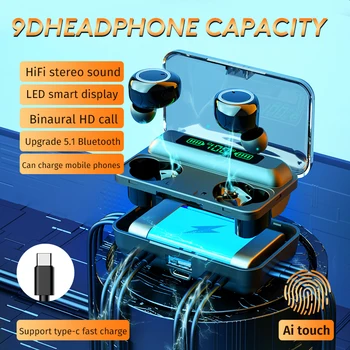 Bezvadu Austiņas TWS 5.1 Bluetooth Austiņas 2800mah mobilo jauda HD Austiņas Austiņas Bezvadu Mini Stereo Austiņas Bass