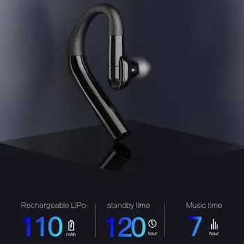 Bezvadu Bluetooth 5.0 Austiņas Super-ilgi Gaidīšanas Biznesa Braukšanas Karājas pie Auss, Mono Sporta Ūdensizturīgs Nesāpīga Valkā