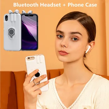 Bezvadu Bluetooth Austiņas Lādēšanas Gadījumos, iPhone 6 7 8 6s Plus TWS Bluetooth Austiņas Aizmugurējo Vāciņu Priekš iPhone 11 Pro XS Max XR