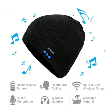 Bezvadu Bluetooth Beanie Cepure Klp Skaļrunis ar Mikrofonu Stereo Austiņu Āra Sporta Austiņas Austiņas Skaļruni Ziemassvētku Dāvanas