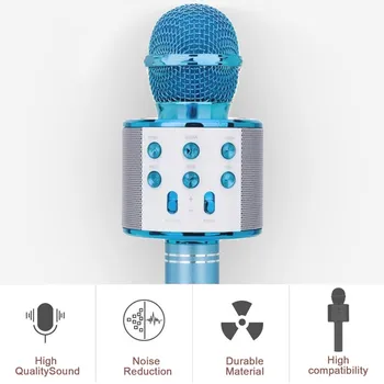 Bezvadu Bluetooth Karaoke Mikrofons 3in1 Rokas Karaoke Mikrofons Runātājs Echo MIC Mājas Posmā Ziemassvētku Dzimšanas dienu Mājas Puse