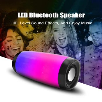 Bezvadu Bluetooth Skaļrunis Ar LED Flashing Portatīvo Kolonnu Ar USB TF AUX, FM Raido Bluetooth Kolonnas Mūzikas Centrs Boom Box
