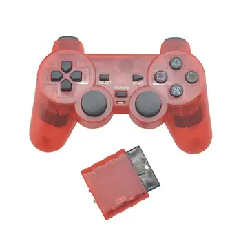 Bezvadu Kontrolieri Bluetooth Gamepad 2.4 G Vibrācijas Kontrolieris Play Station 2 Kursorsviru, lai Dualshock 2 Caurspīdīgu Krāsu