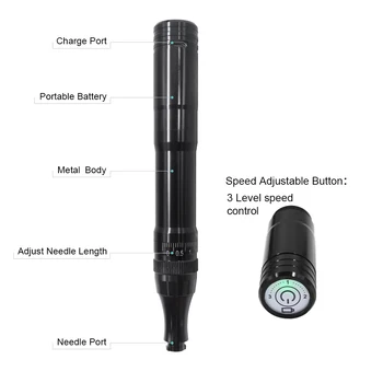 Bezvadu Pastāvīgu Aplauzums Mašīna Pildspalva Uzlādējams Akumulators Kasetne Uzacu Tetovējums Mašīna Microblading Ēnojumu acu zīmulis