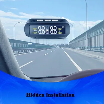 Bezvadu Saules TPMS Auto, Riepu Spiediena Monitoringa Sistēma, Displejs Smart Temperatūras Brīdinājums Ārējs/iekšējs 4 Sensori tpms